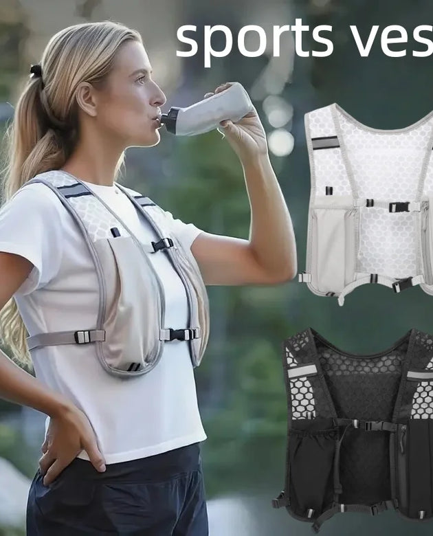 Running Vest Unisex Water-Resistant Breathable Backpack for Running Hiking Cycling Trails Marathons